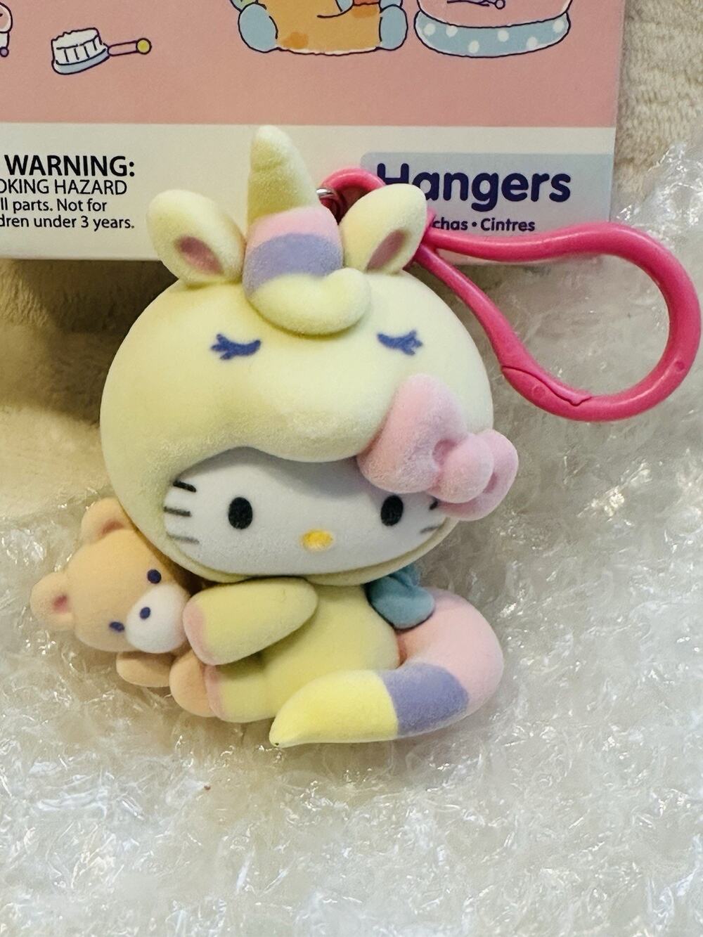 Hello Kitty Unicorn Hanger Flocked Figure Sanrio Yellow New Open Box Collectible